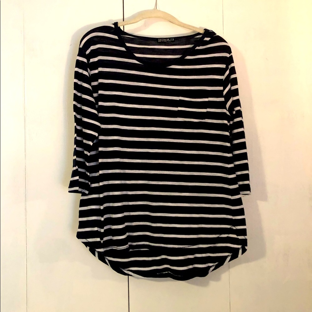 Cotton On Striped 3/4 sleeve tee with pocket
